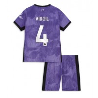 Camiseta Liverpool Virgil van Dijk #4 Tercera Equipación para niños 2023-24 manga corta (+ pantalones cortos)